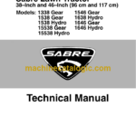 John Deere 1338 Gear, 1538 Gear, 1538 Hydro, 15538 Gear, 15538 Hydro, 1546 Gear, 1638 Hydro, 1646 Gear, 1646 Hydro Sabre Lawn Tractor Technical Manual (TMGX10131)
