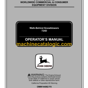 John Deere 724D Walk-Behind Snowblowers Operator's Manual (OMM144062F0)