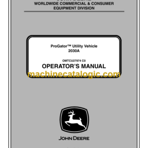 John Deere 2030A ProGator Utility Vehicle Operator's Manual (OMTCU27974)