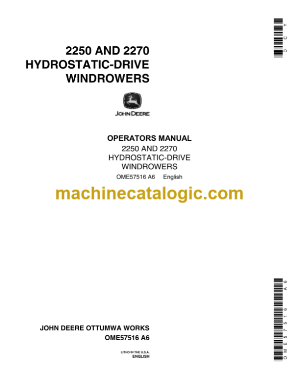 John Deere 245 Farm Loader Operator's Manual (OMW28503)