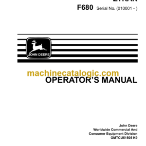 John Deere F680 Front Mower ZTRAK Operator's Manual (OMTCU51505K9)