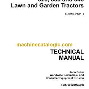 John Deere 325 335 and 345 Lawn and Garden Tractors Technical Manual (TM1760)