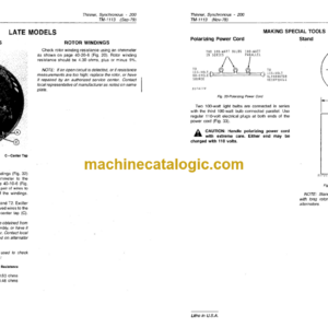 John Deere 200 Synchronous Thinner Technical Manual (TM1113)