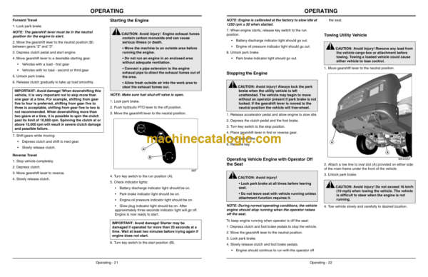 John Deere 2030A ProGator Utility Vehicle Operator's Manual (OMTCU27974)