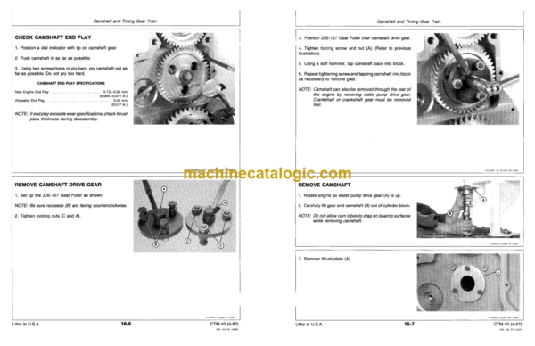 John Deere 8955 Engines Component Technical Manual (CTM10)