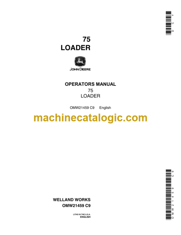 John Deere 75 Loader Operator's Manual (OMW21459)