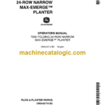 John Deere 7000 FOLDING 24-ROW NARROW MAX-EMERGE PLANTER Operator's Manual (OMA43719)