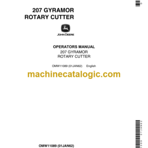 John Deere 207 Gyramor Rotary Cutter Operator's Manual (OMW11089)