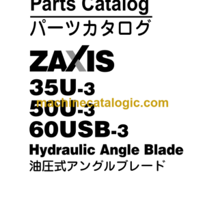 Hitachi ZX35U-3 ZX50U-3 ZX60USB-3 Hydraulic Angle Blade Parts Catalog