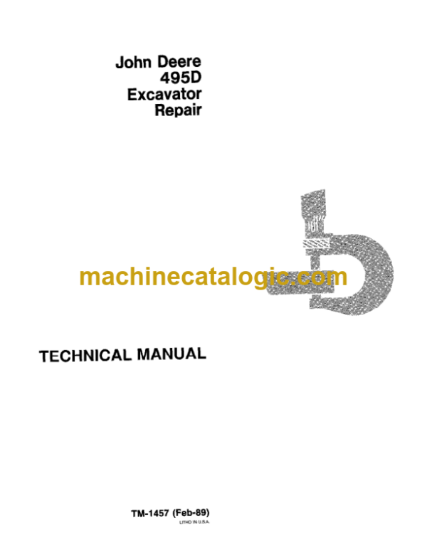 John Deere 495D Excavator Repair Technical Manual (TM1457)