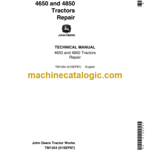 John Deere 4650 and 4850 Tractors Repair Technical Manual (TM1354)