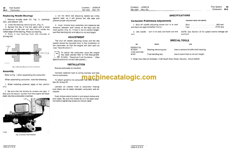 John Deere 350B Crawler Tractors and Crawler Loaders Technical Manual (TM1032)