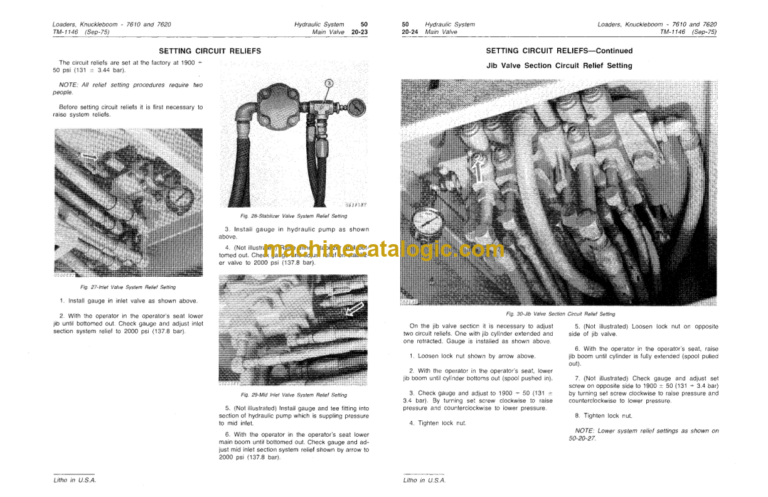 John Deere 7610 and 7620 Knuckleboom Loaders Technical Manual (TM1146)