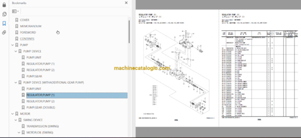 Hitachi ZX135US-7 Hydraulic Excavator Parts and Equipment Components Parts Catalog