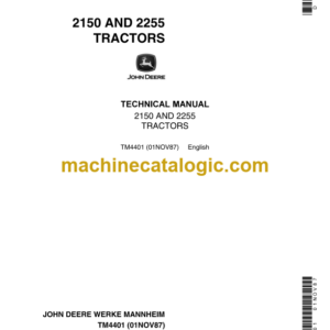 John Deere 2150 and 2255 Tractors Technical Manual (TM4401)