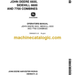 John Deere 6600, Sidehill 6600 and 7700 Combines Operator's Manual (OMH92873)