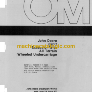 John Deere 690C Excavator With All Terrain Wheeled Undercarriage Operator's Manual (OMT114473)