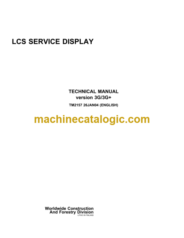 John Deere LCS Service Display Technical Manual (TM2157)