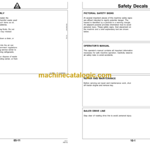 John Deere 575 Round Baler Operator’s Manual (OMCC40847)