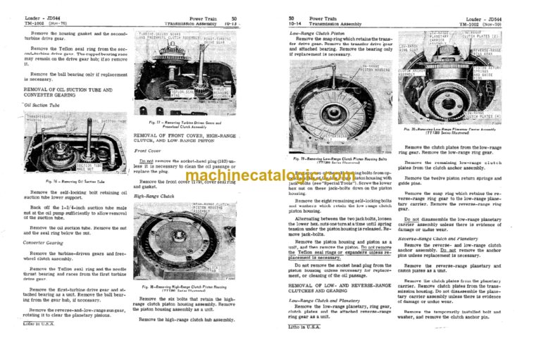 John Deere JD544 and JD544-A Loaders Technical Manual (TM1002)