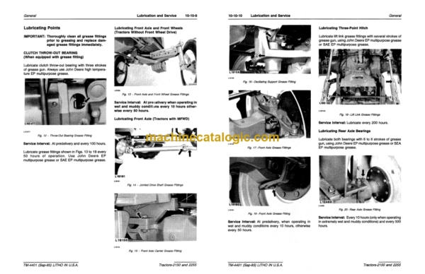 John Deere 2150 and 2255 Tractors Technical Manual (TM4401)