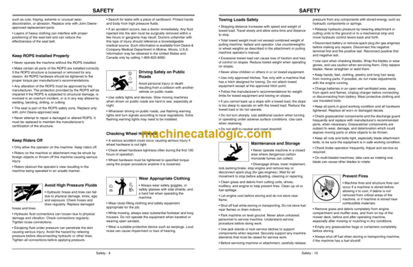 John Deere Z810A, Z820A, Z830A, Z840A, Z850A, Z860A Z-Trak Pro Series Operator's Manual (OMTCU26008)