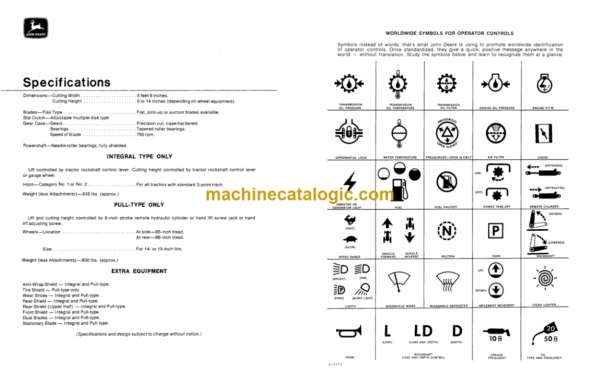 John Deere 227 Gyramor Rotary Cutter Operator's Manual (OMW21323)