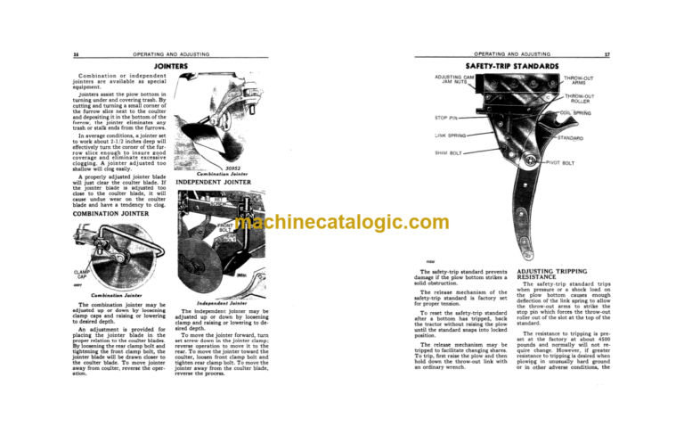 John Deere 415 and 416 Two and Three Bottom Integral Moldboard Plows Operator's Manual (OMA531058)