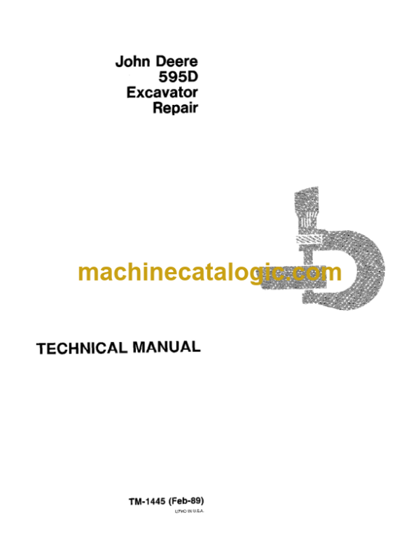 John Deere 595D Excavator Repair Technical Manual (TM1445)