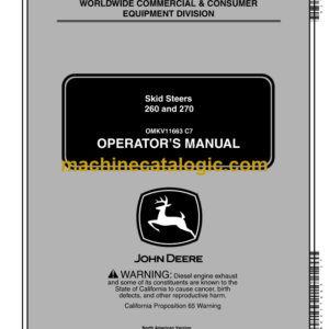 John Deere 260 and 270 Skid Steers Operator's Manual (OMKV11663)