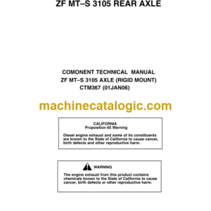 John Deere ZF MT-S 3105 Rear Axle Component Technical Manual (CTM367)