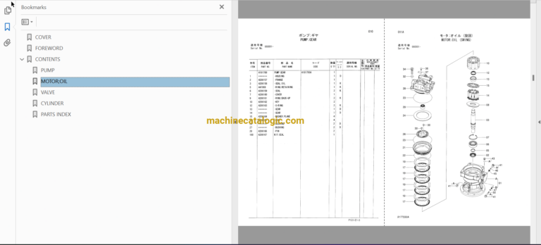Hitachi ZX120 ZX120-E ZX130 ZX130H ZX130K ZX130LCN Excavator Parts Catalog & Equipment Components Parts Catalog