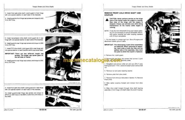 John Deere 8450-8650 Tractors Technical Manual (TM1355)