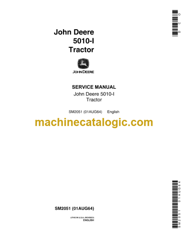 John Deere 5010-I Tractor Service Manual (SM2051)