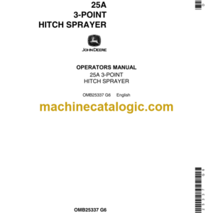 John Deere 25A 3-POINT Hitch Sprayer Operator's Manual (OMB25337)