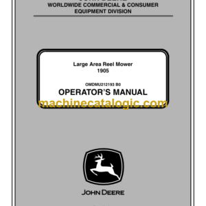 John Deere 1905 Large Area Reel Mower Operator's Manual (OMDMU212193)