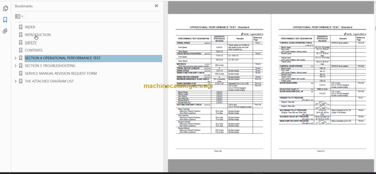 Hitachi ZX200 ZX225USR ZX225US ZX230 ZX270 Excavator Technical and Workshop Manual