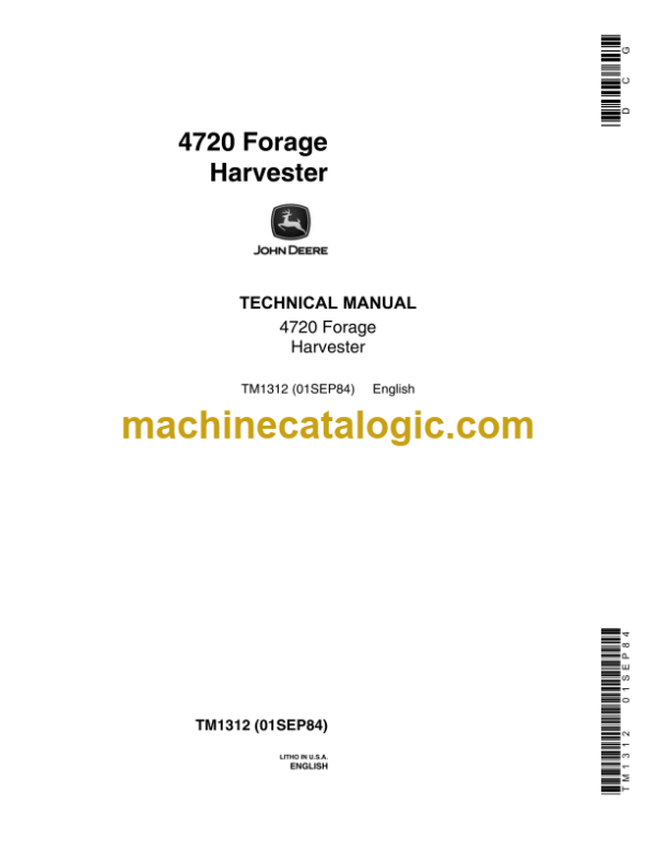 John Deere 4720 Forage Harvester Technical Manual (TM1312)