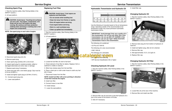 John Deere 1200 Hydro Bunker Rake Operator's Manual (OMTCU30906)