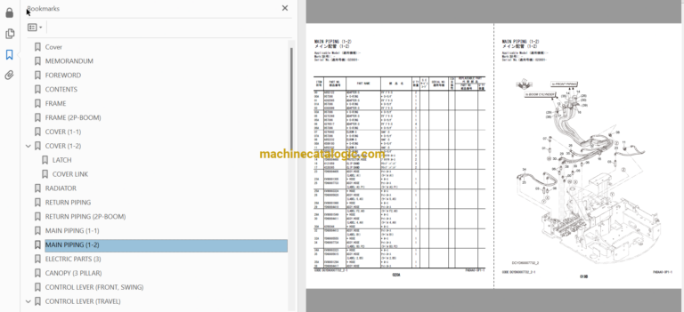 Hitachi ZX17U-5A Hydraulic Excavator Parts Catalog & Engine Parts