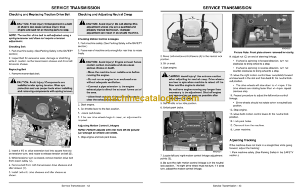 John Deere Z910A, Z920A, Z925A, Z930A, Z950A, Z960A, Z970A ZTrak Pro Series Operator's Manual (OMTCU27228)