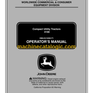 John Deere 4100 Compact Utility Tractors Operator's Manual (OMLVU12593F1)