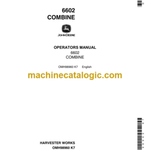 John Deere 6602 Combine Platform Operator's Manual (OMH98960)