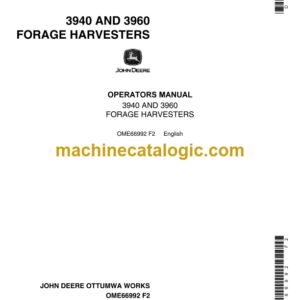 John Deere TR36, TR48, and TR60 Hydraulic Trencher for 240, 250, 260, 270 and 4475, 5575, 6675, 7775, 8875 Skid Steers Operator's Manual (OMKV16794)