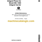 John Deere MC-1, MC-2 and MC-2A Integral Plows for Model MC-1000 Integral Carrier Operator's Manual (OMY9352)
