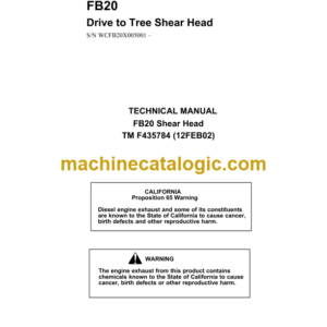 John Deere FB20 Drive to Tree Shear Head Technical Manual (TMF435784)