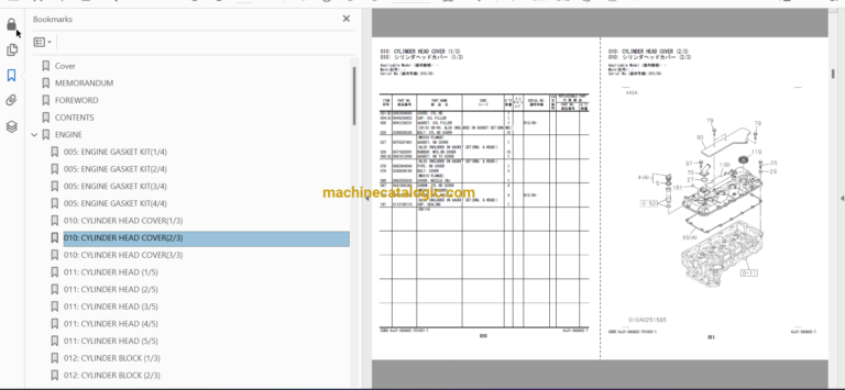 Hitachi ZX120-6 Hydraulic Excavator Parts Catalog & Engine Parts