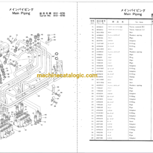 Hitachi UH02 Hydraulic Excavator Parts Catalog & Equipment Components Parts Catalog