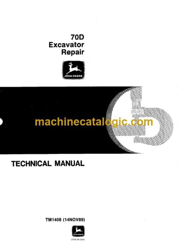 John Deere 70D Excavator Repair Technical Manual (TM1408)