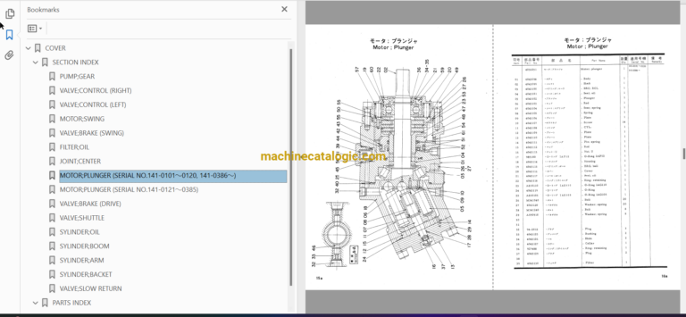 Hitachi UH02 Hydraulic Excavator Parts Catalog & Equipment Components Parts Catalog